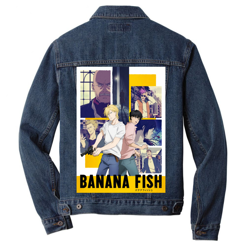 Banana Fish Poster Blue Men Denim Jacket by woelkelytjeb | Artistshot