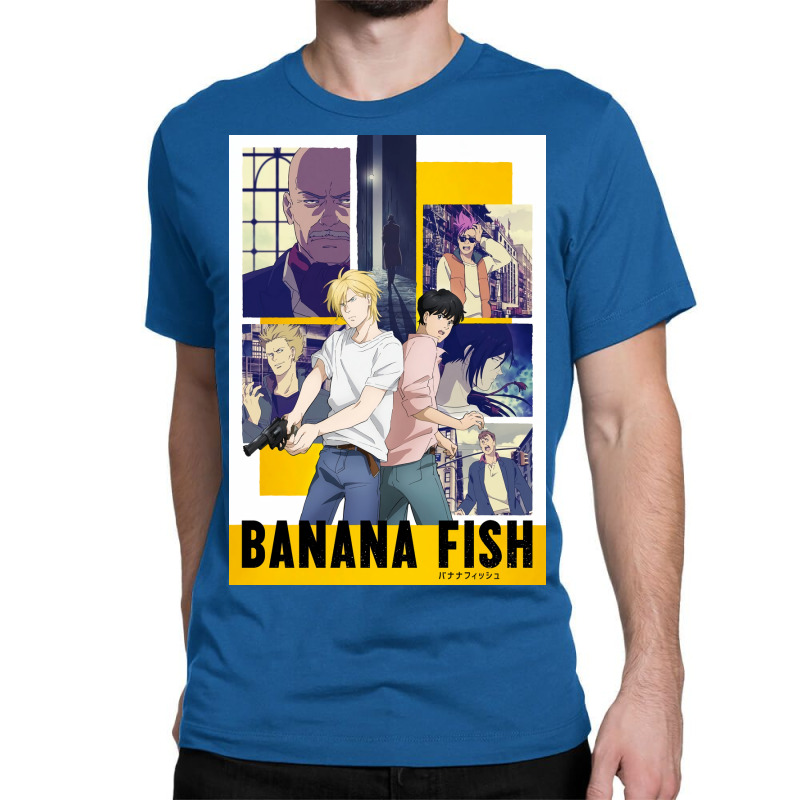 Banana Fish Poster Blue Classic T-shirt by woelkelytjeb | Artistshot