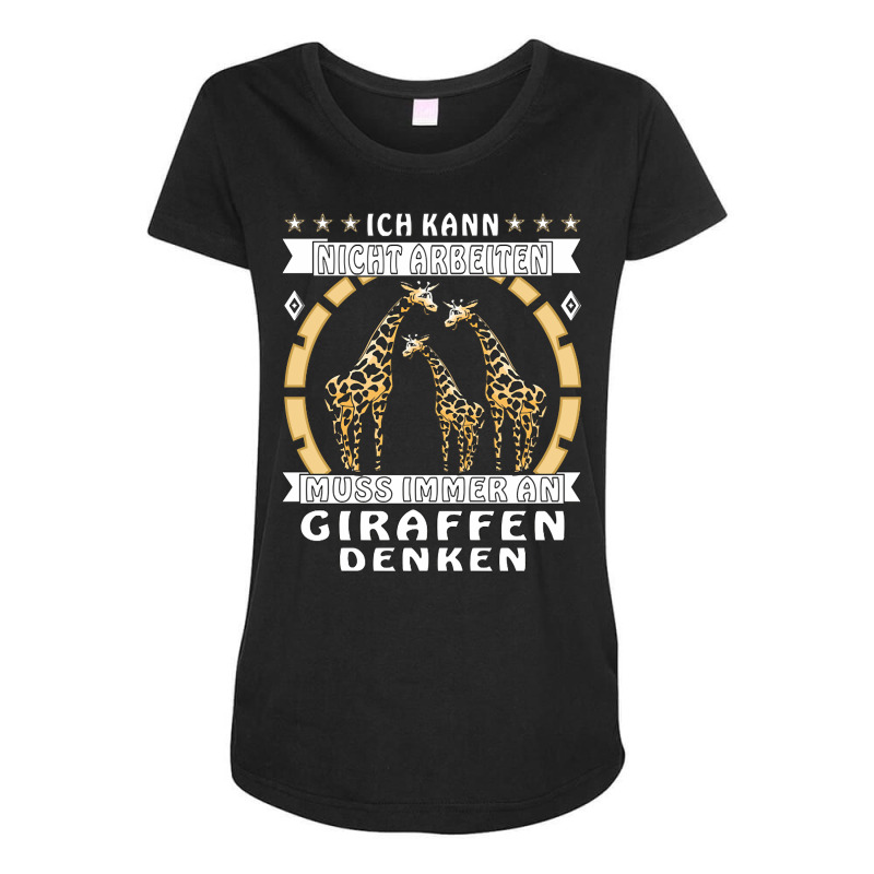 Limited Edition I Can't Always Have To Work On Giraffes Maternity Scoop Neck T-shirt by Ledford Leslie | Artistshot