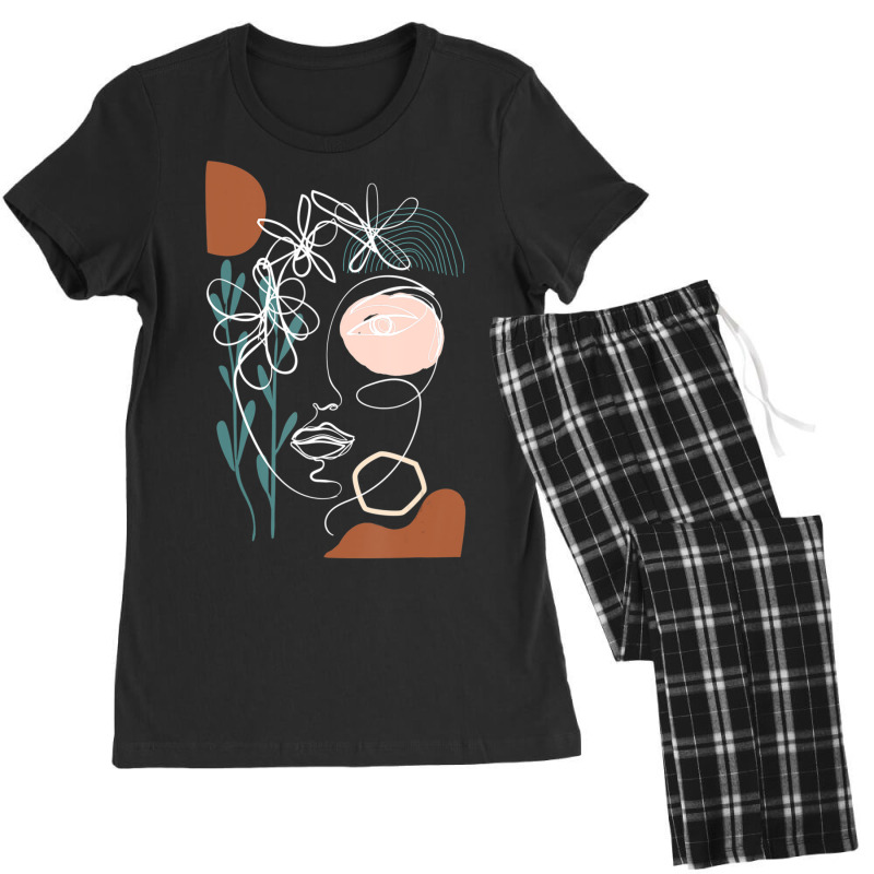 Hot Trend Line Art Face Abstract Art One Line Minimal Women's Pajamas Set by behindcedar22 | Artistshot