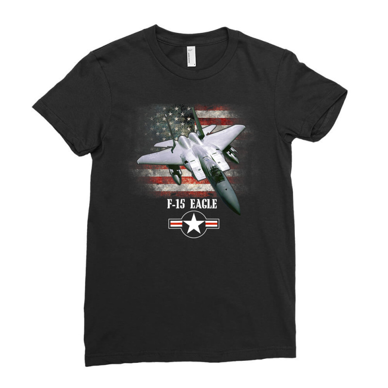 Limited Edition F15 Eagle American Flag Patriotic Usaf Military Ladies Fitted T-Shirt by quanghuydinh1 | Artistshot