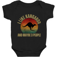 Limited Edition I Like Kangaroo And Maybe 3 People Vintage Animals Baby Bodysuit | Artistshot