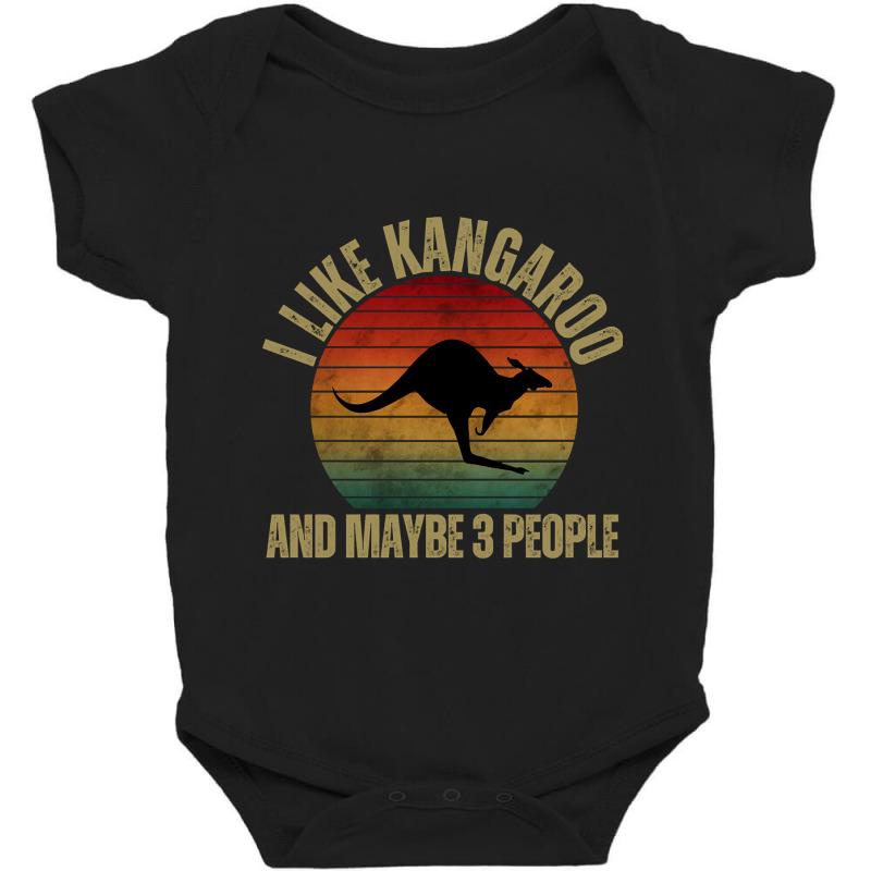 Limited Edition I Like Kangaroo And Maybe 3 People Vintage Animals Baby Bodysuit | Artistshot