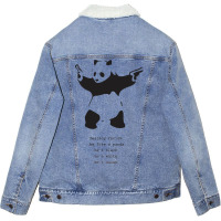 Be Like The Panda   Vintage Unisex Sherpa-lined Denim Jacket | Artistshot