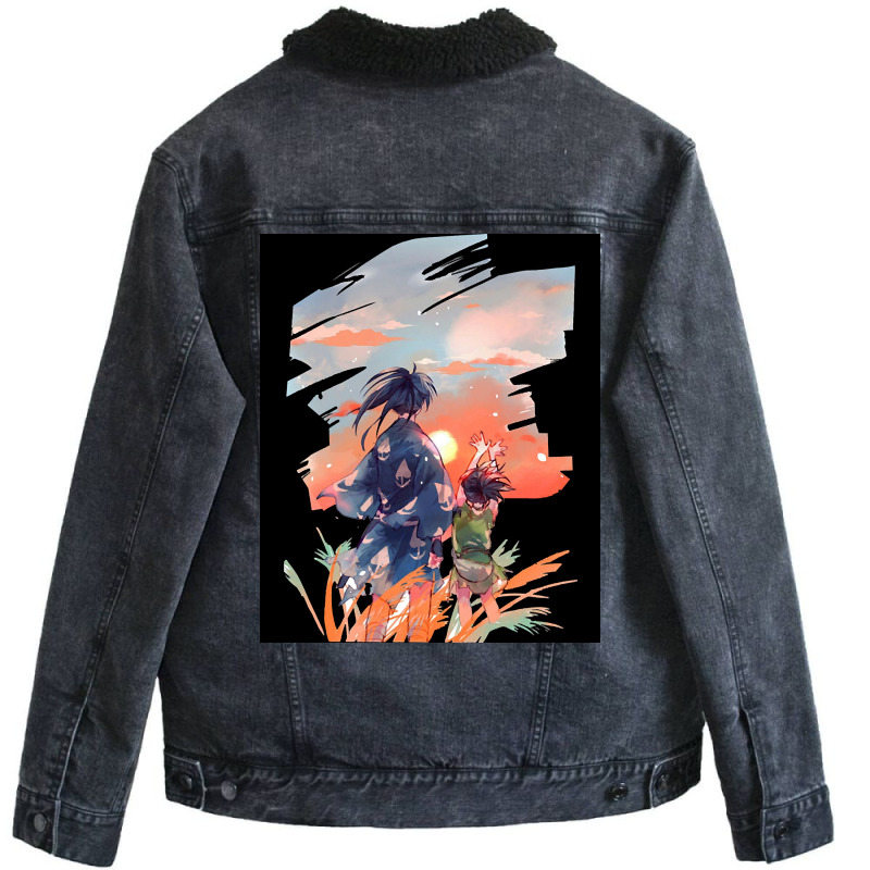 Dororo Hyakkimaru Poster Vintage Unisex Sherpa-Lined Denim Jacket by woelkelytjeb | Artistshot