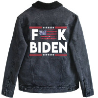 Fuck Biden   Vintage Unisex Sherpa-lined Denim Jacket | Artistshot