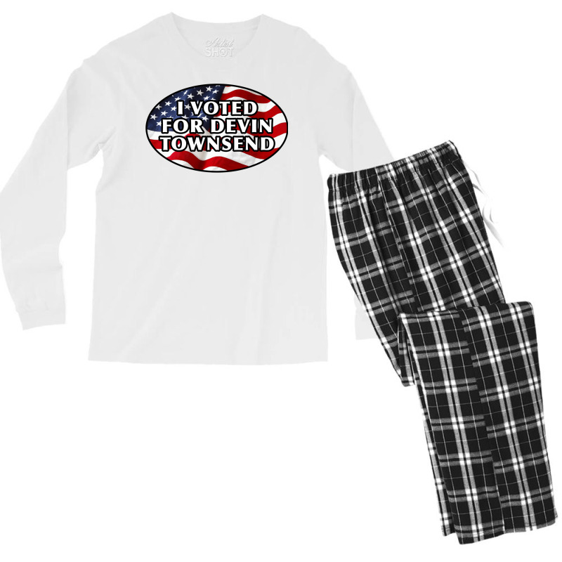 I Voted For Devin Townsend Funny United States Election Design For Str Men's Long Sleeve Pajama Set | Artistshot