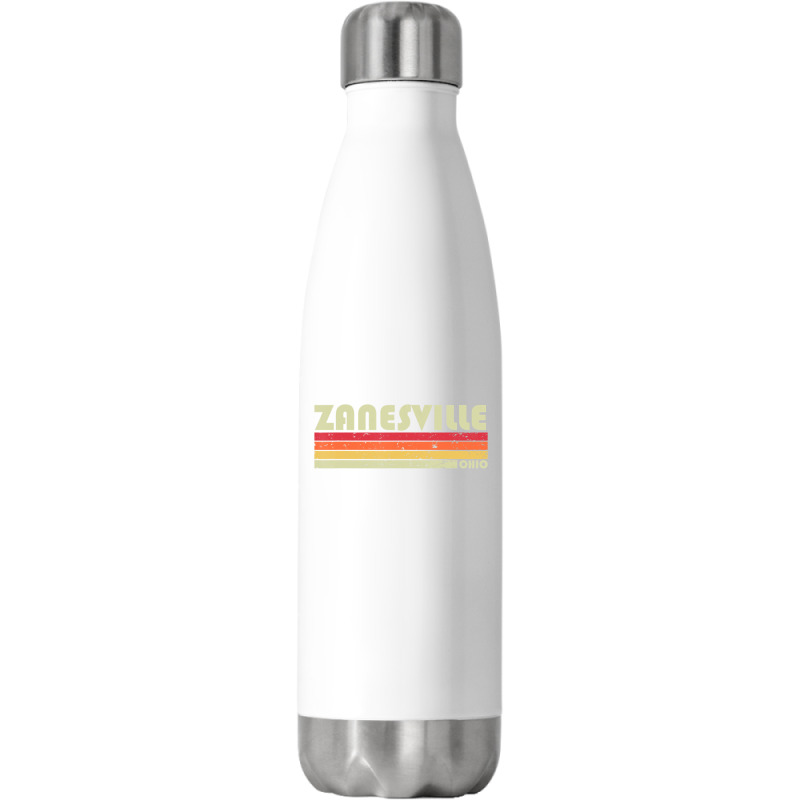 Zanesville Oh Ohio City Home Roots Retro 70s 80s Stainless Steel Water Bottle | Artistshot