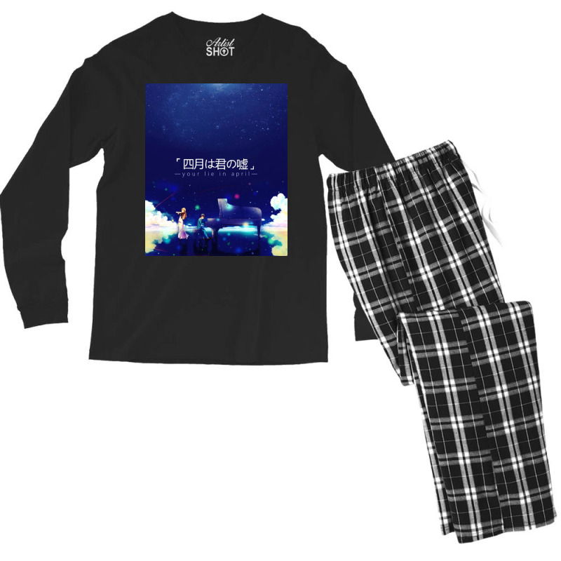 Hq Shigatsu Wa Kimi No Uso Poster Girl Men's Long Sleeve Pajama Set | Artistshot