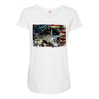 Limited Edition F-35 Lightning Air Force Military Veteran Pride Us Fla Maternity Scoop Neck T-shirt | Artistshot