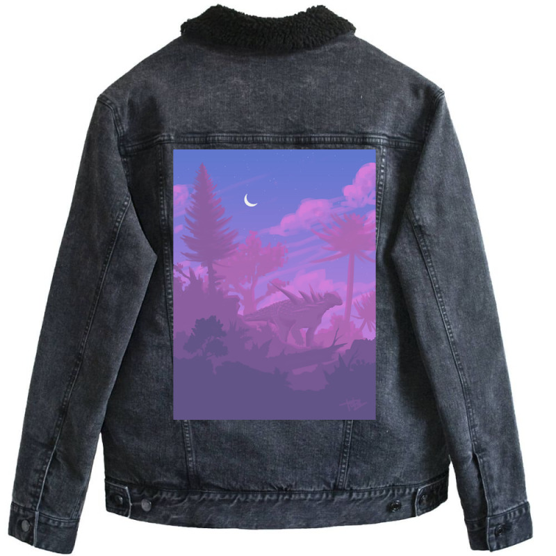 Trending Sauropelta Sunset Unisex Sherpa-lined Denim Jacket | Artistshot