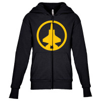 Trending F-35 Lightning Ii (yellow) Air Force Military Jet Youth Zipper Hoodie | Artistshot