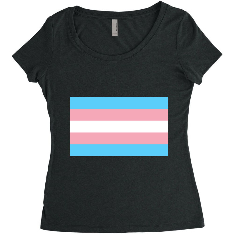 Hot Trend Trans Flag Women's Triblend Scoop T-shirt by poppyallen | Artistshot