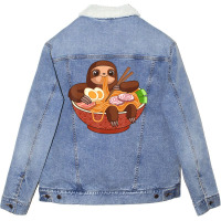 Limited Edition Kawaii Cute Anime Sloth Otaku Japanese Ramen Unisex Sherpa-lined Denim Jacket | Artistshot