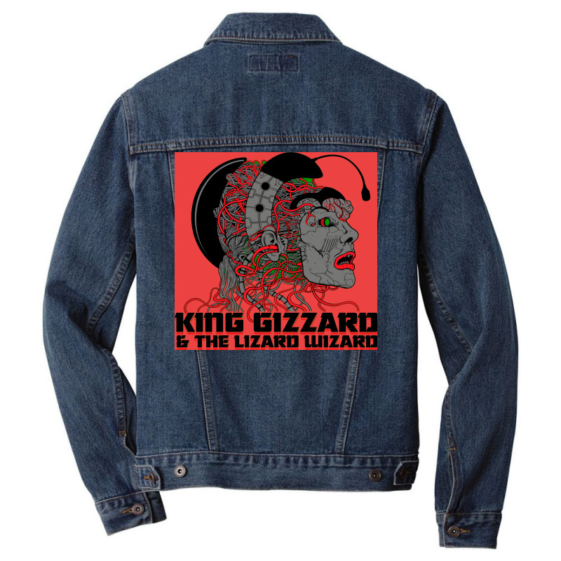 King Gizzard And The Lizard Wizard Usa Amp Canada 2019red Poster Music Men Denim Jacket | Artistshot