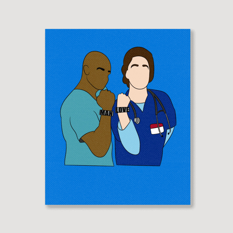 Jd And Turk Man Love  T Green Portrait Canvas Print | Artistshot