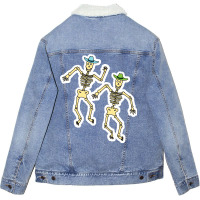 Boneified Country Cowboy Skeletons Classic Tshirt Hipster Unisex Sherpa-lined Denim Jacket | Artistshot