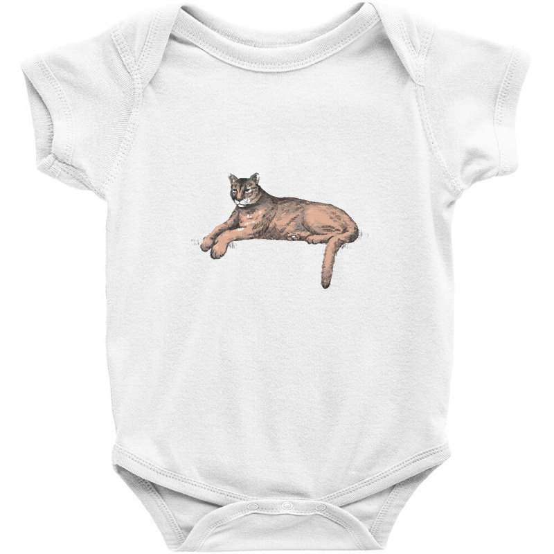 Cougar T  Shirt White Look Calm Cougar 01 T  Shirt Baby Bodysuit by whoppingwacky | Artistshot