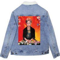 Frida Kahlo Painting Flower Unisex Sherpa-lined Denim Jacket | Artistshot