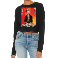 Frida Kahlo Painting Flower Cropped Sweater | Artistshot