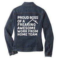 Proud Boss Of A Freaking Awesome Ladies Denim Jacket | Artistshot