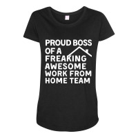 Proud Boss Of A Freaking Awesome Maternity Scoop Neck T-shirt | Artistshot