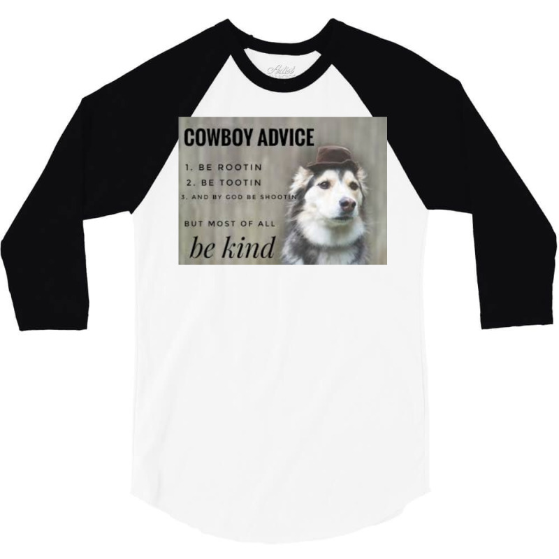 Cowboy Advice Dog Classic Tshirt Blue Nature 3/4 Sleeve Shirt by blumenrubanq | Artistshot