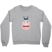 A Cool Cat In A Pocket Crewneck Sweatshirt | Artistshot