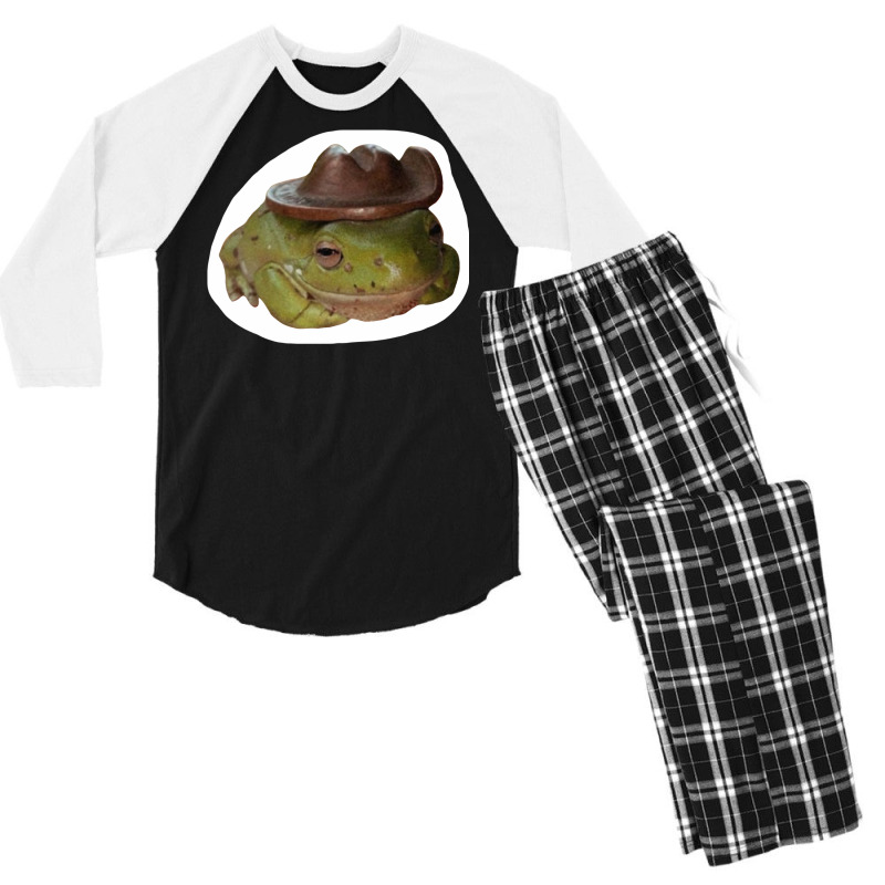 Cowboy Frog Classic Tshirt Hippie Men's 3/4 Sleeve Pajama Set | Artistshot