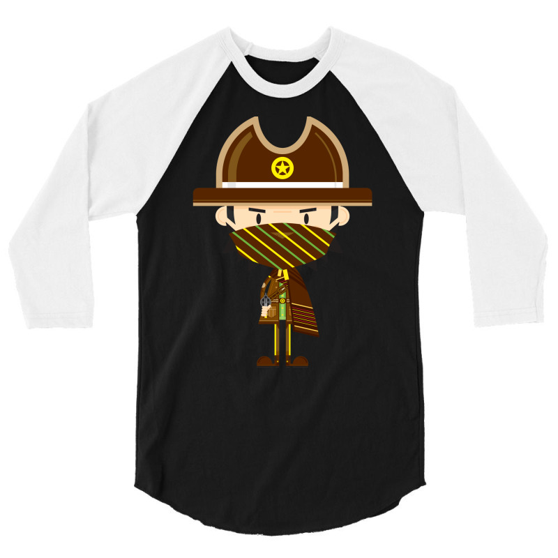 Cute Cartoon Cowboy Sheriff In Poncho Classic Tshirt Cool 3/4 Sleeve Shirt by milabtowerp | Artistshot