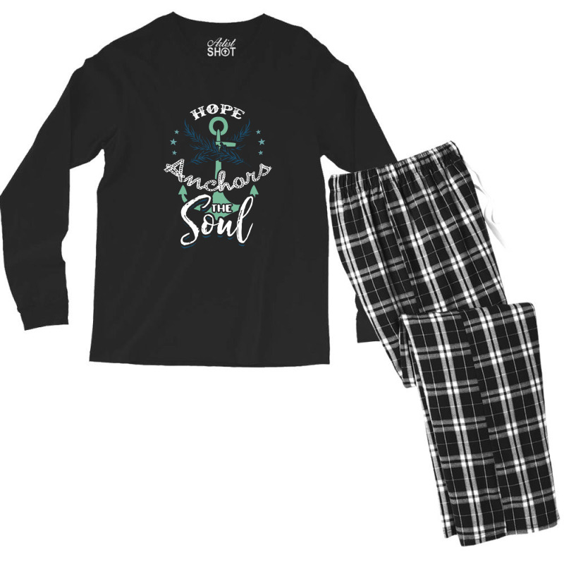 Hope Anchors The Soul Men's Long Sleeve Pajama Set | Artistshot