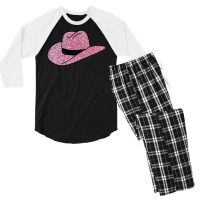 Cowboy Hat In Pink Glitter Classic Tshirt Nature Men's 3/4 Sleeve Pajama Set | Artistshot