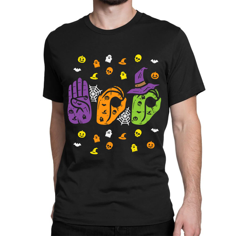 Boo Hands American Sign Language Pride Asl Halloween Classic T-shirt by BarbaraArtist | Artistshot