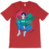 Chilling Anime Boy Tshirt Classique Green T-shirt | Artistshot