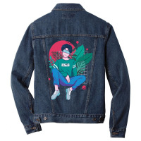 Chilling Anime Boy Tshirt Classique Green Men Denim Jacket | Artistshot