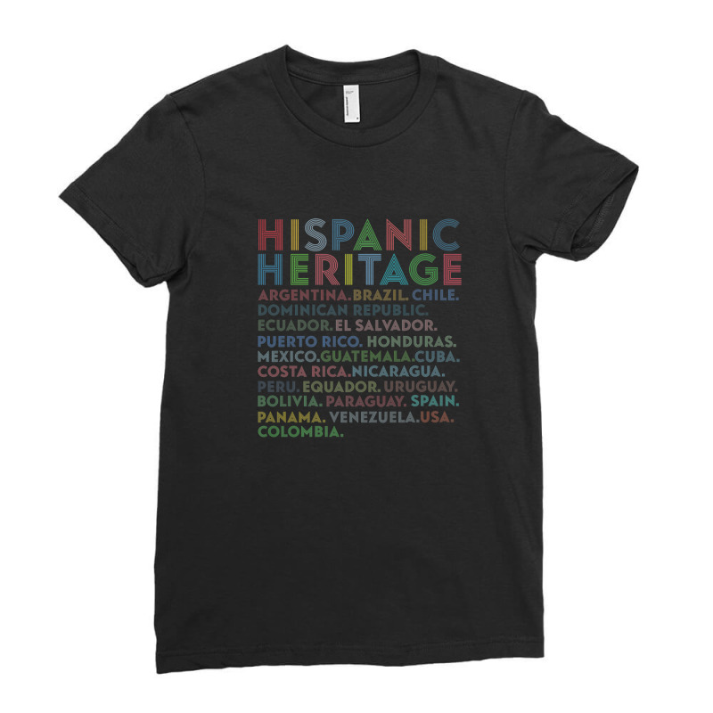 Latino Hispanic Heritage Latin Countries Month Retro Vintage Ladies Fitted T-Shirt by siniszeger | Artistshot