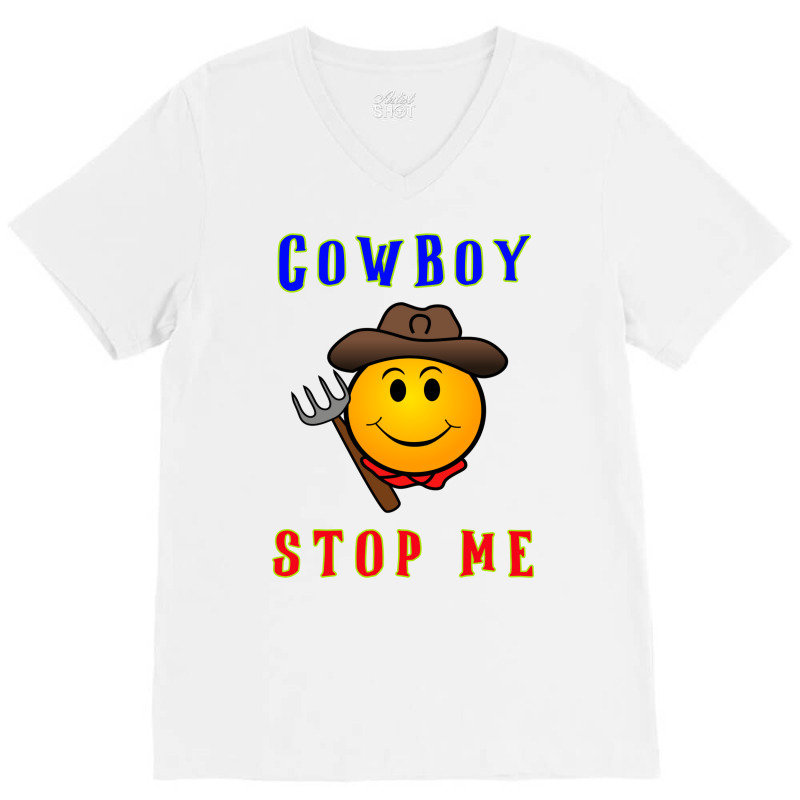 Cowboy Builder Stop Me Classic Tshirt V-Neck Tee by blumenrubanq | Artistshot