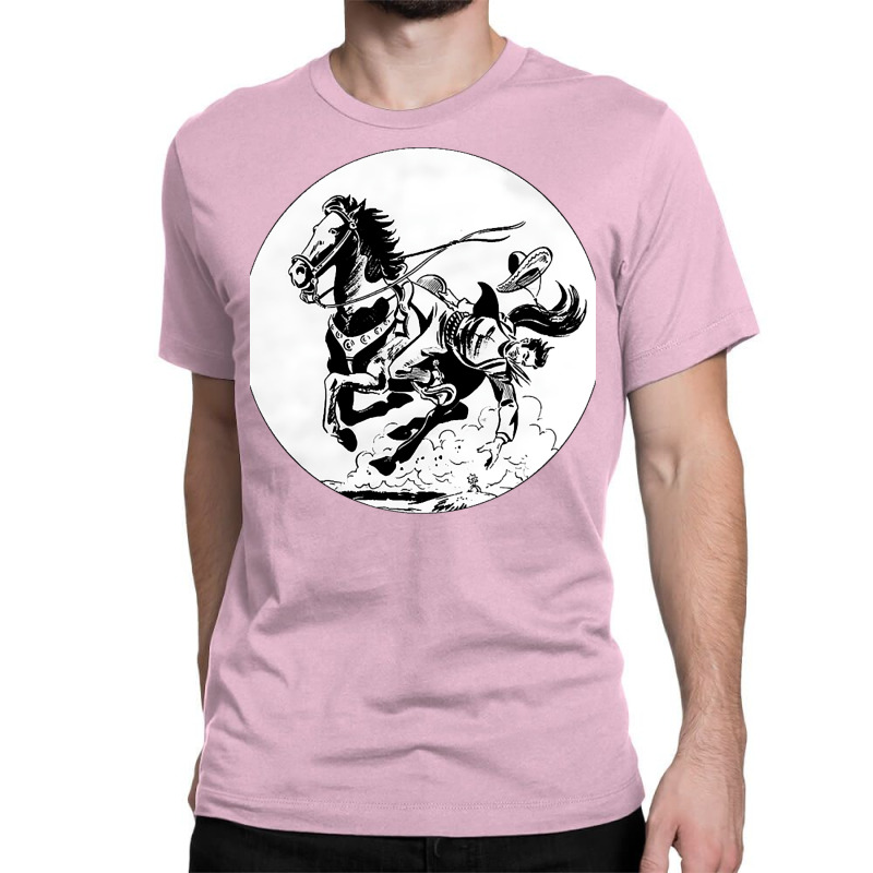 Cowboy Falling From Horse Classic Tshirt Red Classic T-shirt by blumenrubanq | Artistshot