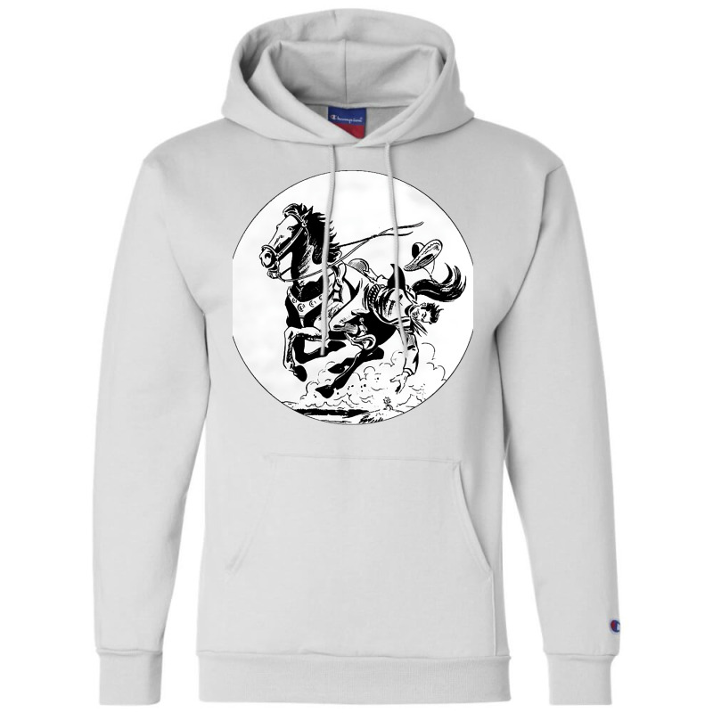 Cowboy Falling From Horse Classic Tshirt Red Champion Hoodie by blumenrubanq | Artistshot