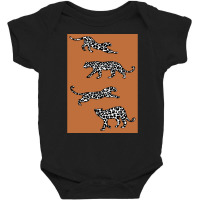 Limited Edition Leopard Shapes Pattern, Black And White, On Burnt Oran Baby Bodysuit | Artistshot