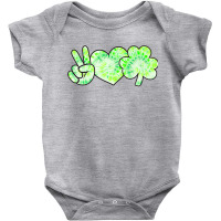 Green Tie Dye Shamrock Peace Love Luck St Patricks Day 2021 Baby Bodysuit | Artistshot