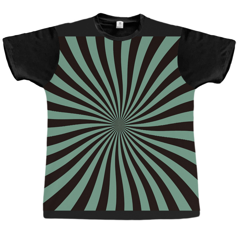 Limited Edition Op-art Sun In Green And Black Graphic T-shirt by laurynvanhoose | Artistshot