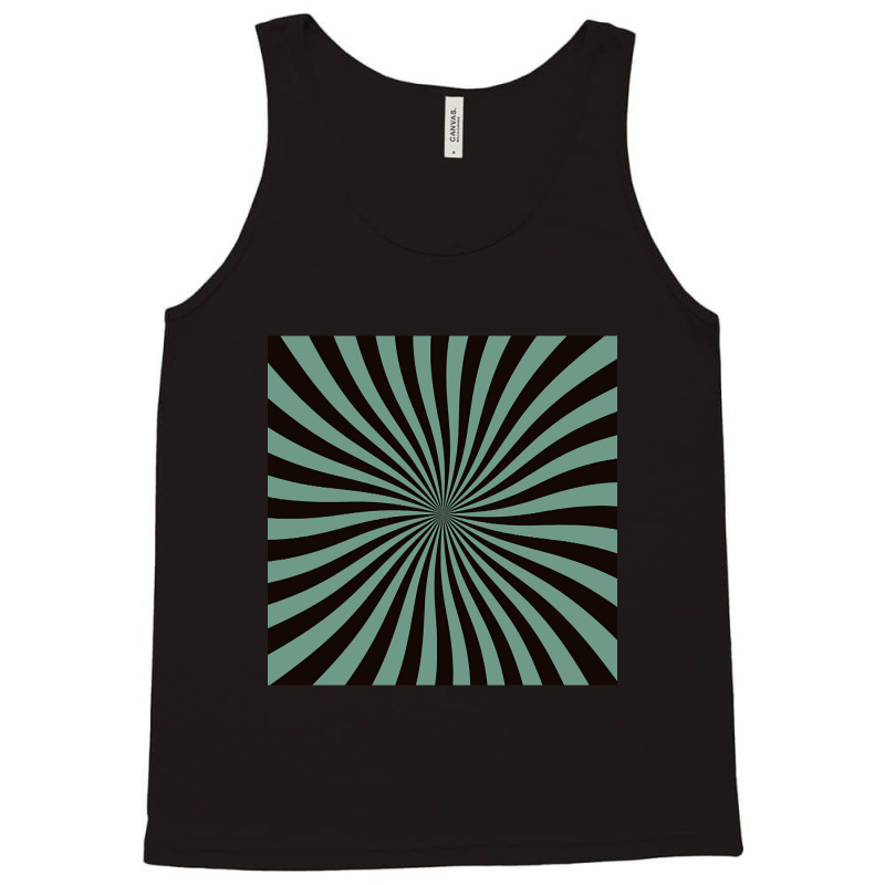 Limited Edition Op-art Sun In Green And Black Tank Top by laurynvanhoose | Artistshot