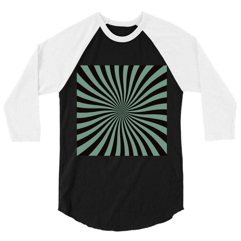 Limited Edition Op-art Sun In Green And Black 3/4 Sleeve Shirt by laurynvanhoose | Artistshot