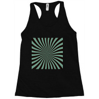 Limited Edition Op-art Sun In Green And Black Racerback Tank | Artistshot