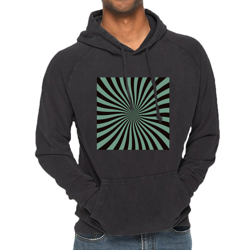 Limited Edition Op-art Sun In Green And Black Vintage Hoodie by laurynvanhoose | Artistshot