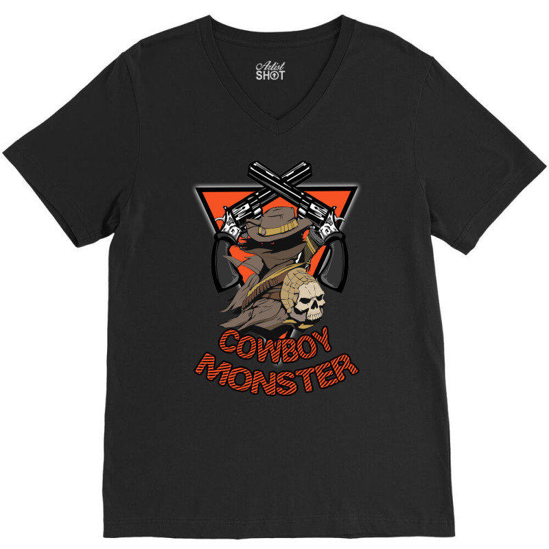 Cowboy Monster Classic Tshirt Nature V-Neck Tee by blumenrubanq | Artistshot