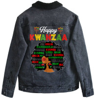 Happy Kwanzaa Decorations African American Seven Principles T Shirt Unisex Sherpa-lined Denim Jacket | Artistshot