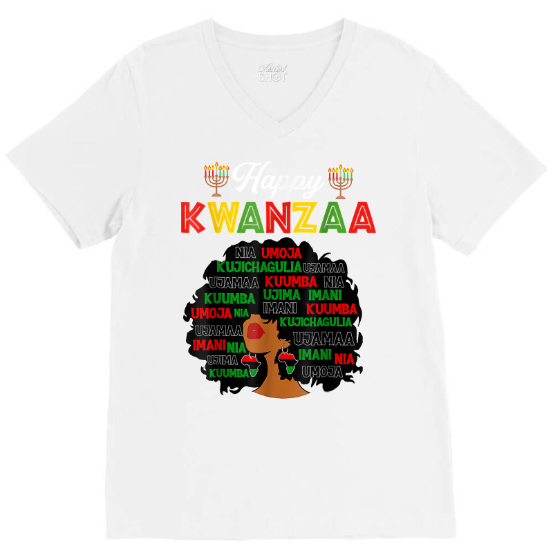 Happy Kwanzaa Decorations African American Seven Principles T Shirt V-Neck Tee by dorman | Artistshot