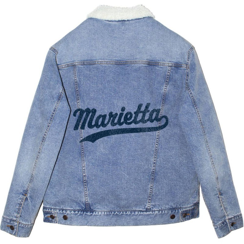 Marietta Georgia Ga Vintage Sports Graphic Premium T Shirt Unisex Sherpa-lined Denim Jacket | Artistshot